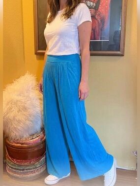 Laird Wide-Leg  Tel Blue Palazzo Pants size Small New!